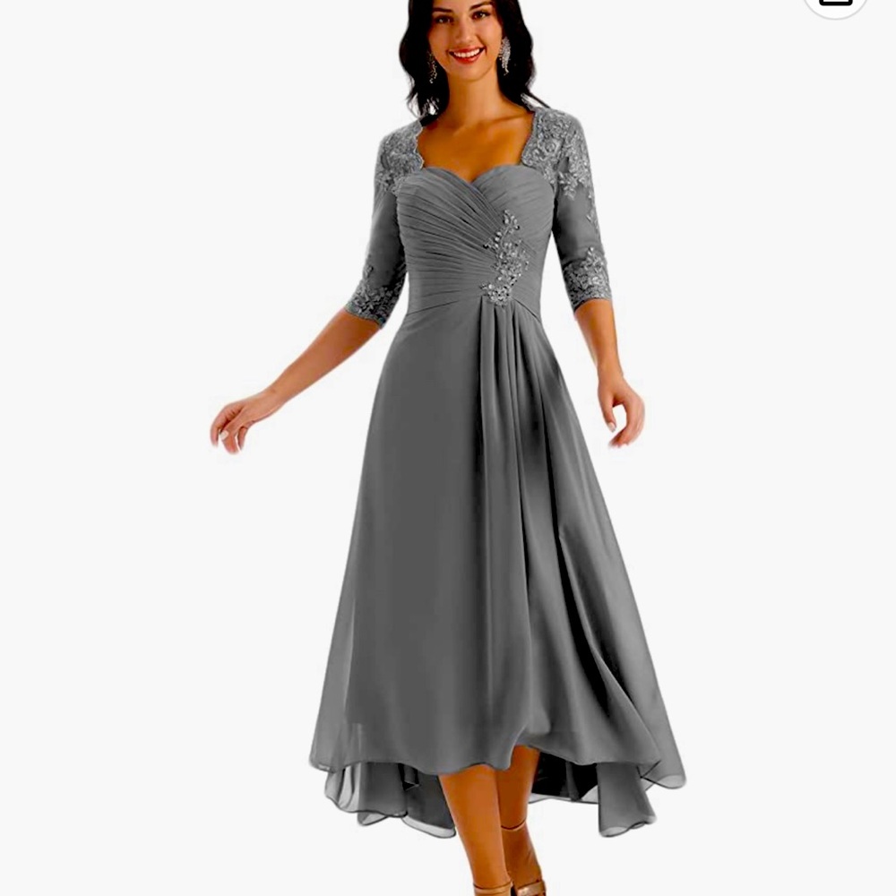 Vnaix evening dress smoke grey size 8 , worn once and dry cleaned